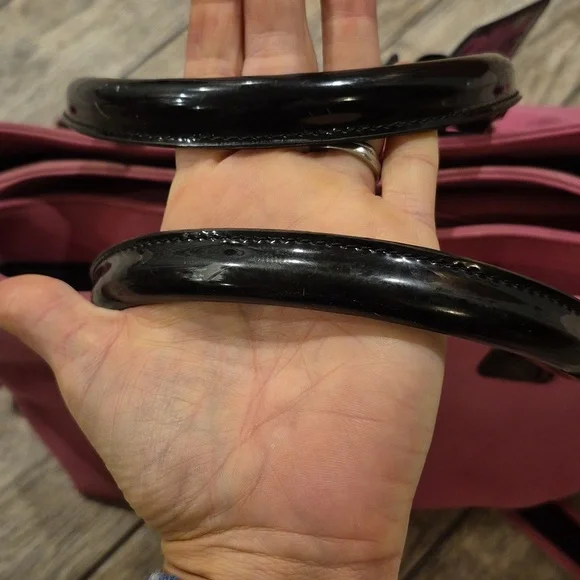 Diane Von Furstenberg Pink Canvas Suede Large Purse Travel Bag Crossbody - Picture 9 of 9